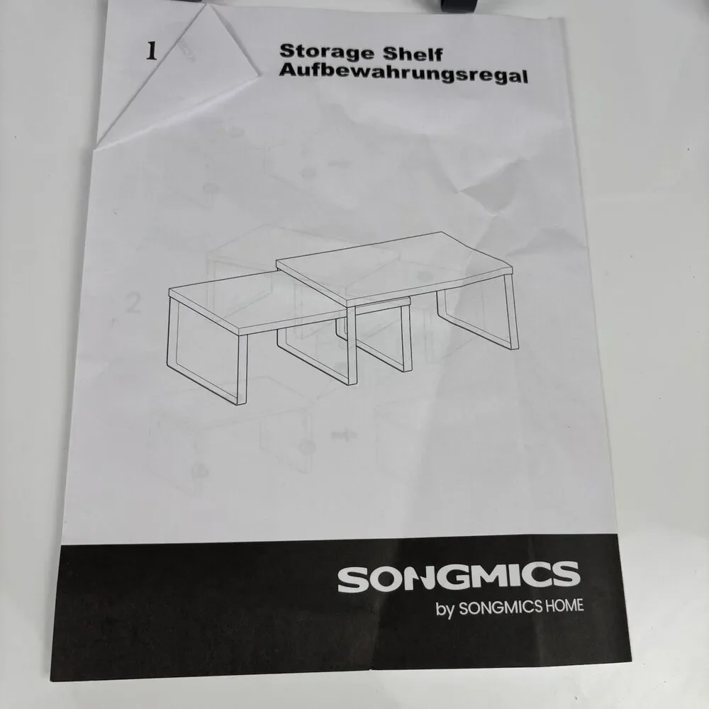 SONGMICS Set of 2 Cabinet Organizer Shelves - Kitchen Spice Rack - Open Box